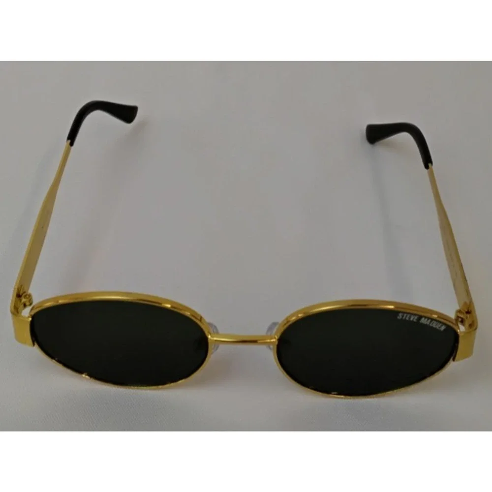 Steve Madden Mystie Sunglasses Gold Frame Gray Lens w/ Bag #Z4954